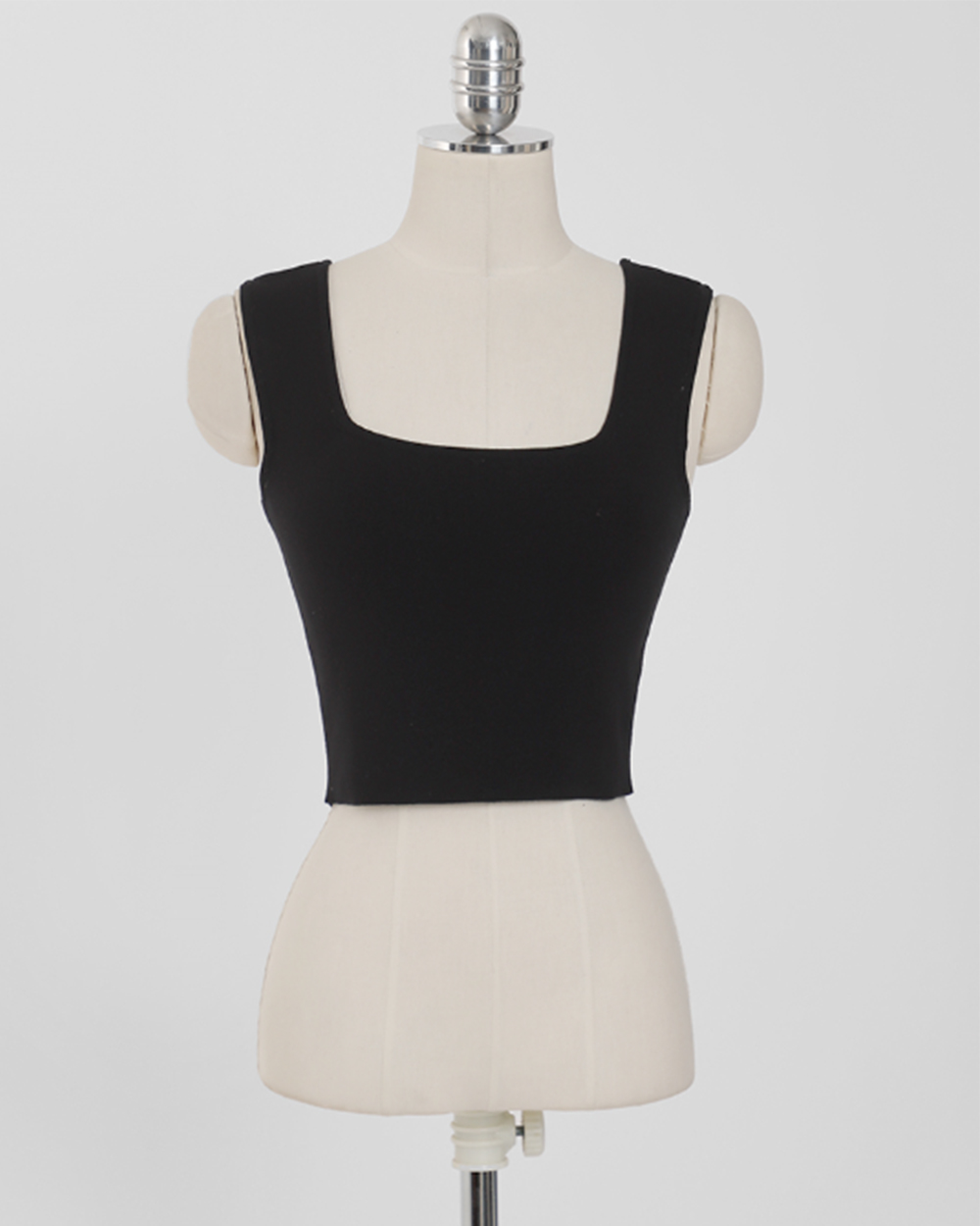 square-neck crop top<BR> (2 colors)