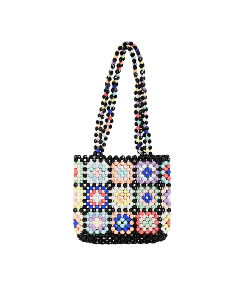 beaded tote bag<br> (4 colors)