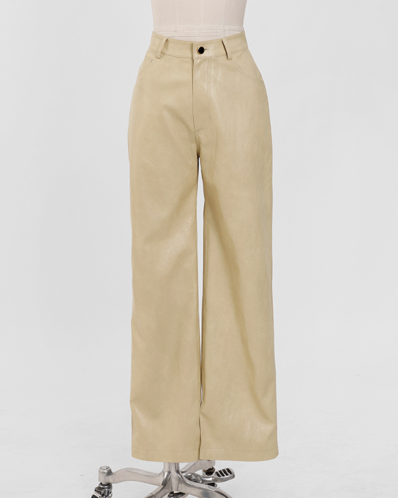 spring faux-leather pants<br> (2 colors)