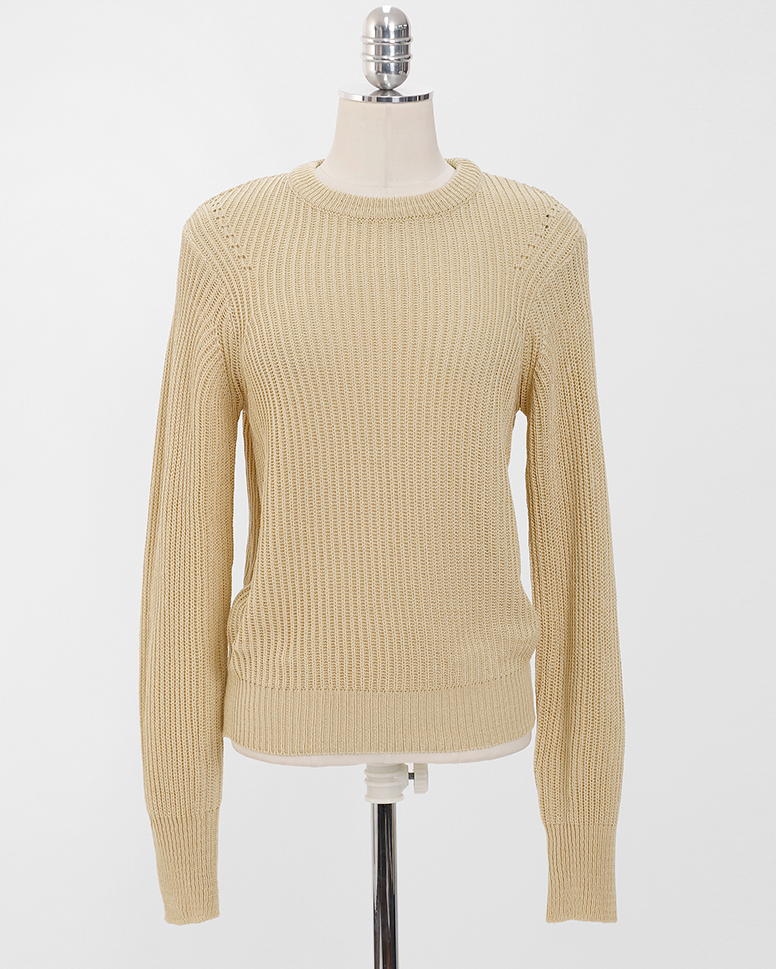 rib-knitted pullover<br> (3 colors)