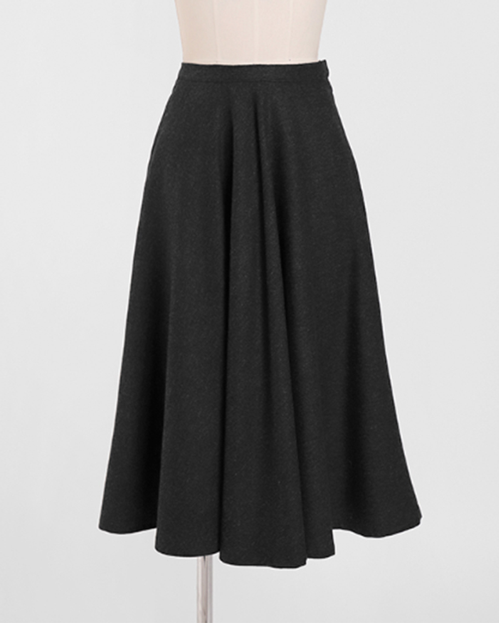 woolly flared midi skirt<br> (3 colors)