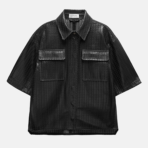 UTG + AU PARC<br> Punching Detail Leather Shirt Jacket<br> <font color=#82C7E4 size="1.9" face=verdana>(9/14~9/18)</font>