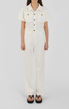 white cotton jumpsuit<br> (1 color)