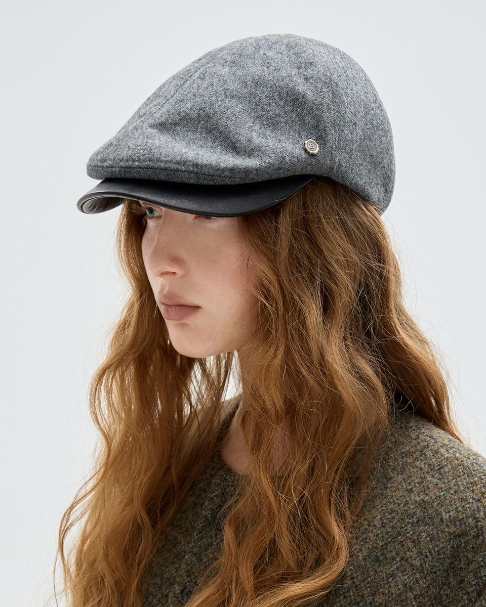 UTG + Brown Hat<br> Leather Brim Donald Cap - Gray<br> <font color=#82C7E4 size="1.9" face=verdana>(10/5~10/9)</font>