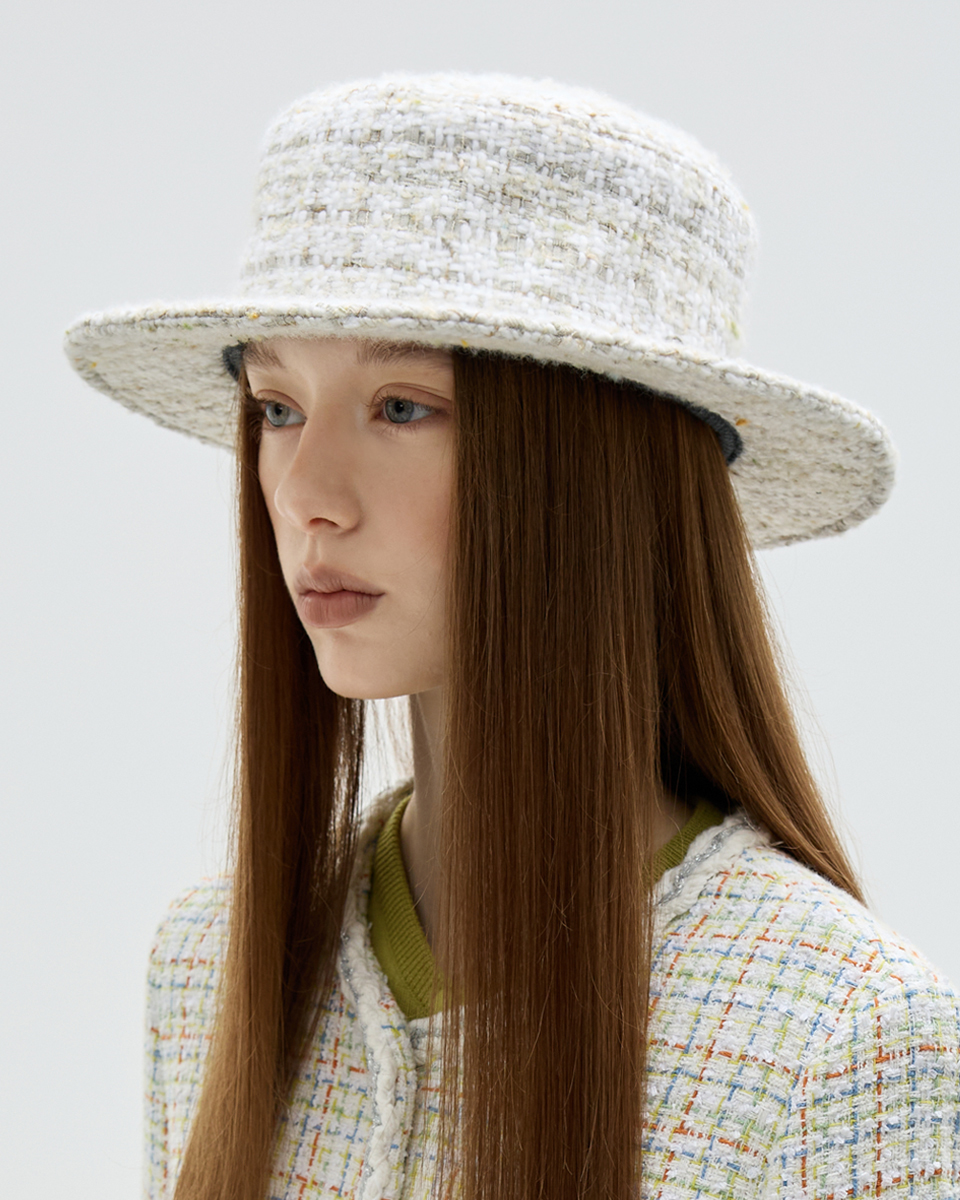 UTG + Brown Hat<br> Gabrielle Flat Top Hat - Pistachio Tweed<br> <font color=#82C7E4 size="1.9" face=verdana>(10/5~10/9)</font>