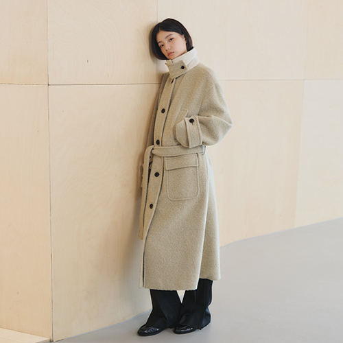 UTG + KUME<br> Alpaca Wool Belted Long Coat<br> (2 colors)<br> <font color=#82C7E4 size="1.9" face=verdana>(10/26-10/30)</font>