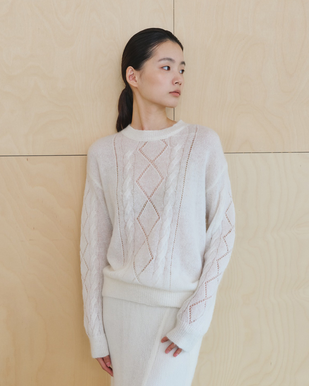 UTG + KUME<br> Mohair Sheer Argyle Knit<br> (3 colors)<br> <font color=#82C7E4 size="1.9" face=verdana>(10/26-10/30)</font>